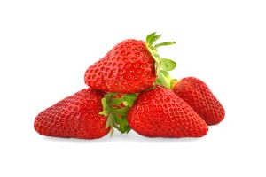 fraises rouge sur fond blanc