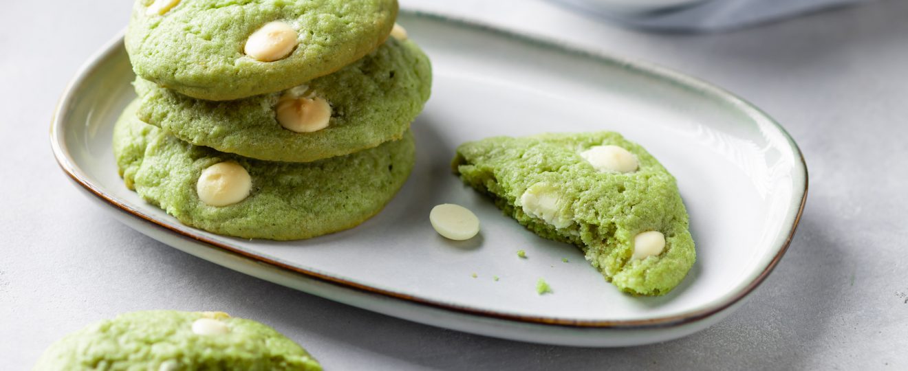 Cookie, gâteau, thé, matcha, chocolat blanc