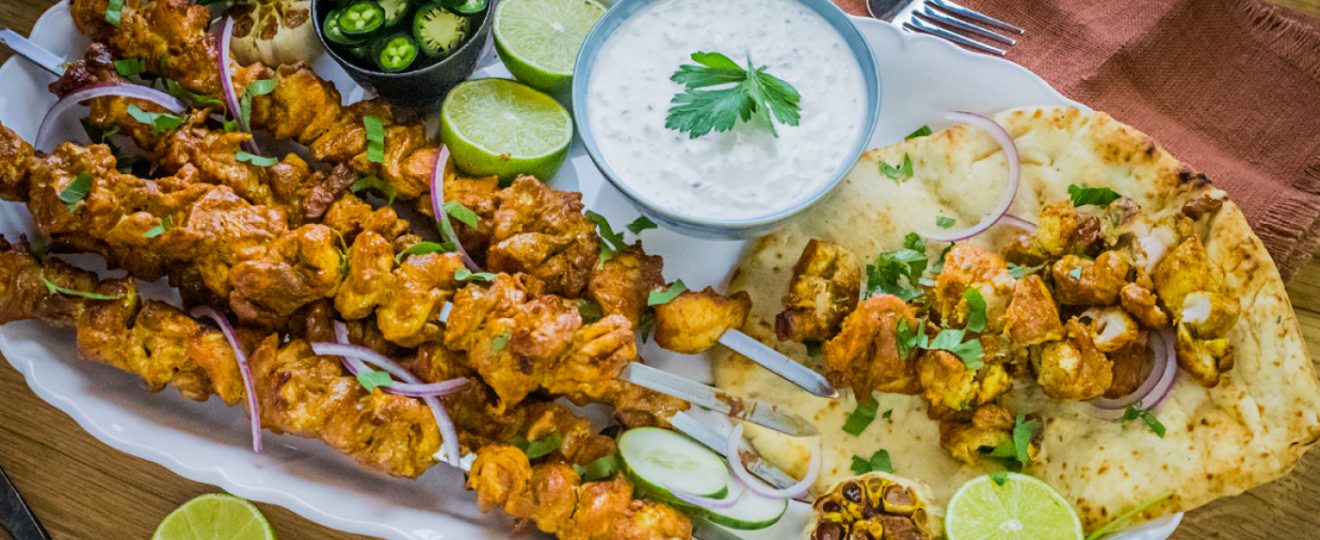 Brochettes de poulet tandoori