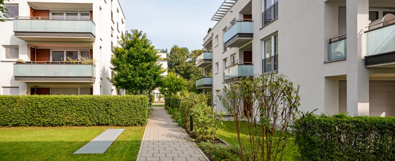 Modern residential buildings, apartments in a new urban housing