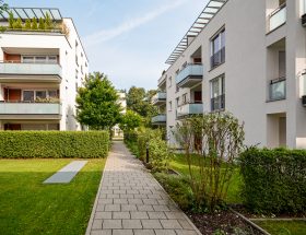 Modern residential buildings, apartments in a new urban housing