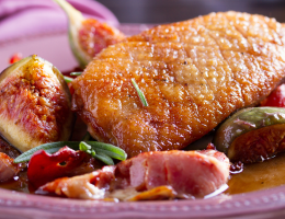 Magret de canard, figues et miel